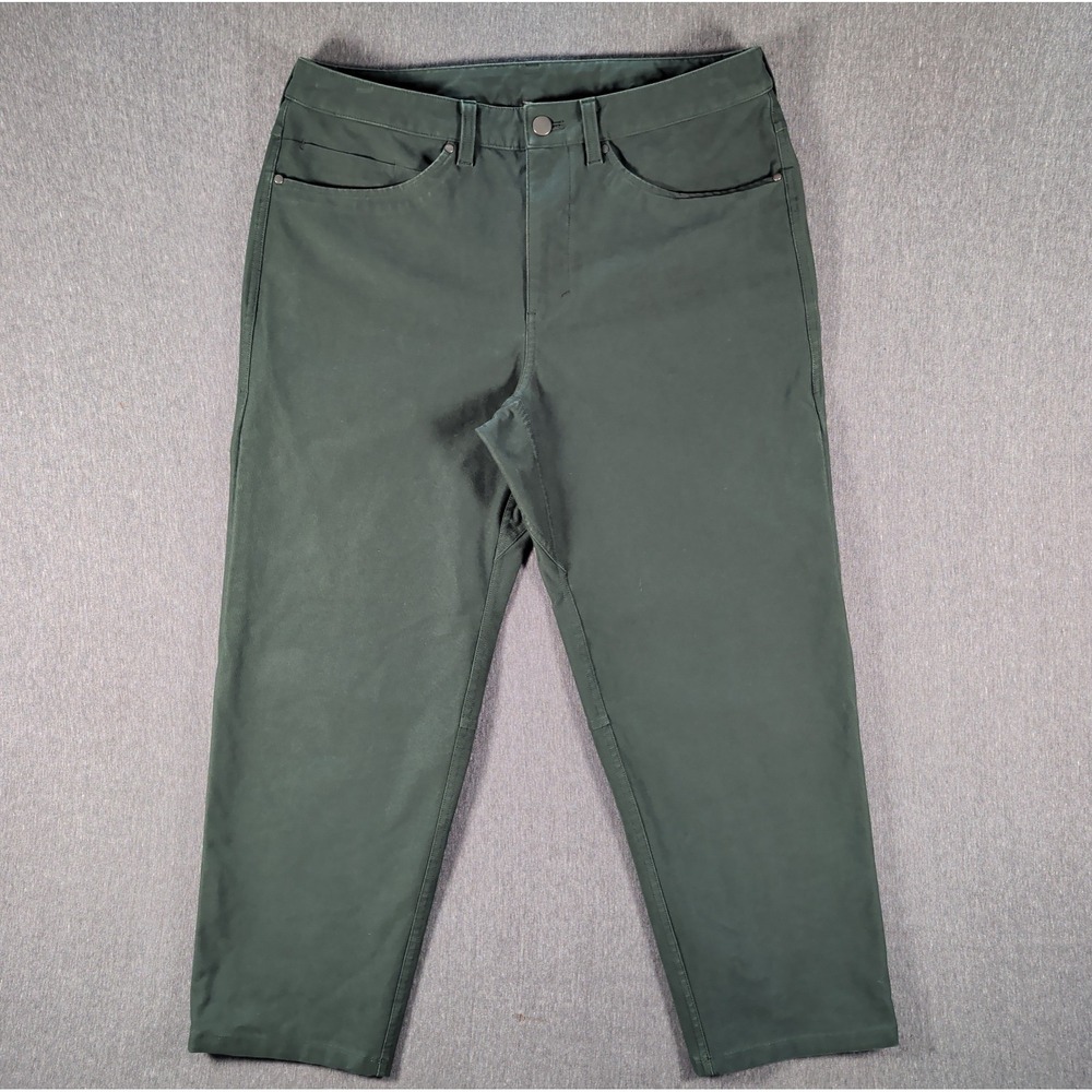 LULULEMON‎ Mens ABC Crop Pants 32x26 Green Stretch Relaxed Cropped Utilitech EUC